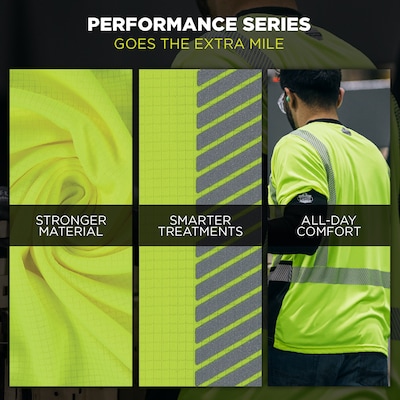 GloWear 8292 High Visibility Short Sleeve T-Shirt, ANSI Type R Class 2, Lime, 5XL (22239)
