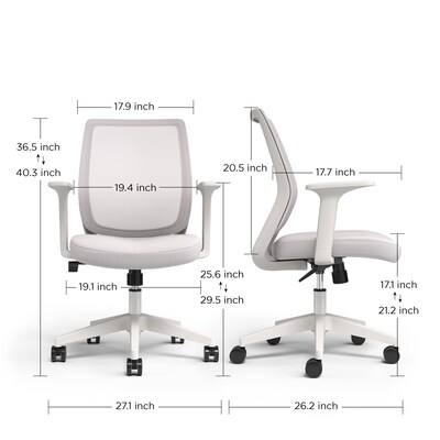 Union & Scale™ Essentials Ergonomic Fabric Swivel Task Chair, Gray (UN58149)