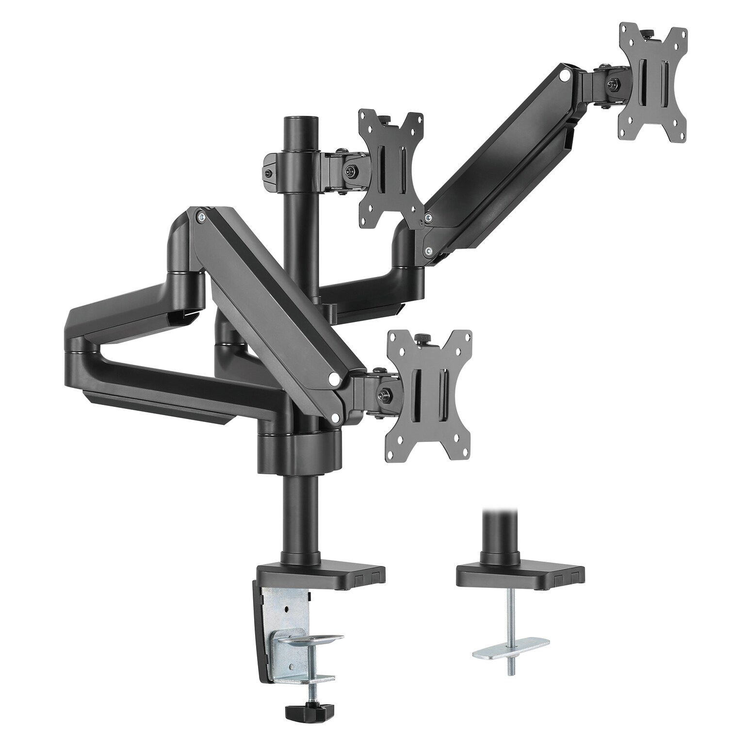 Mount-It! Adjustable Triple Monitor Mount with Gas Spring Arms, Up to 27, Black (MI-4753B)