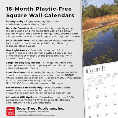 2025 BrownTrout South Carolina Wild & Scenic 12" x 12" Monthly Square Wall Calendar (9781975475710)