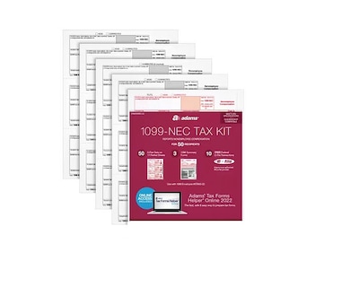 Adams 2022 1099-NEC Tax Form, 5-Part, 50/Pack (STAX550NEC-22)