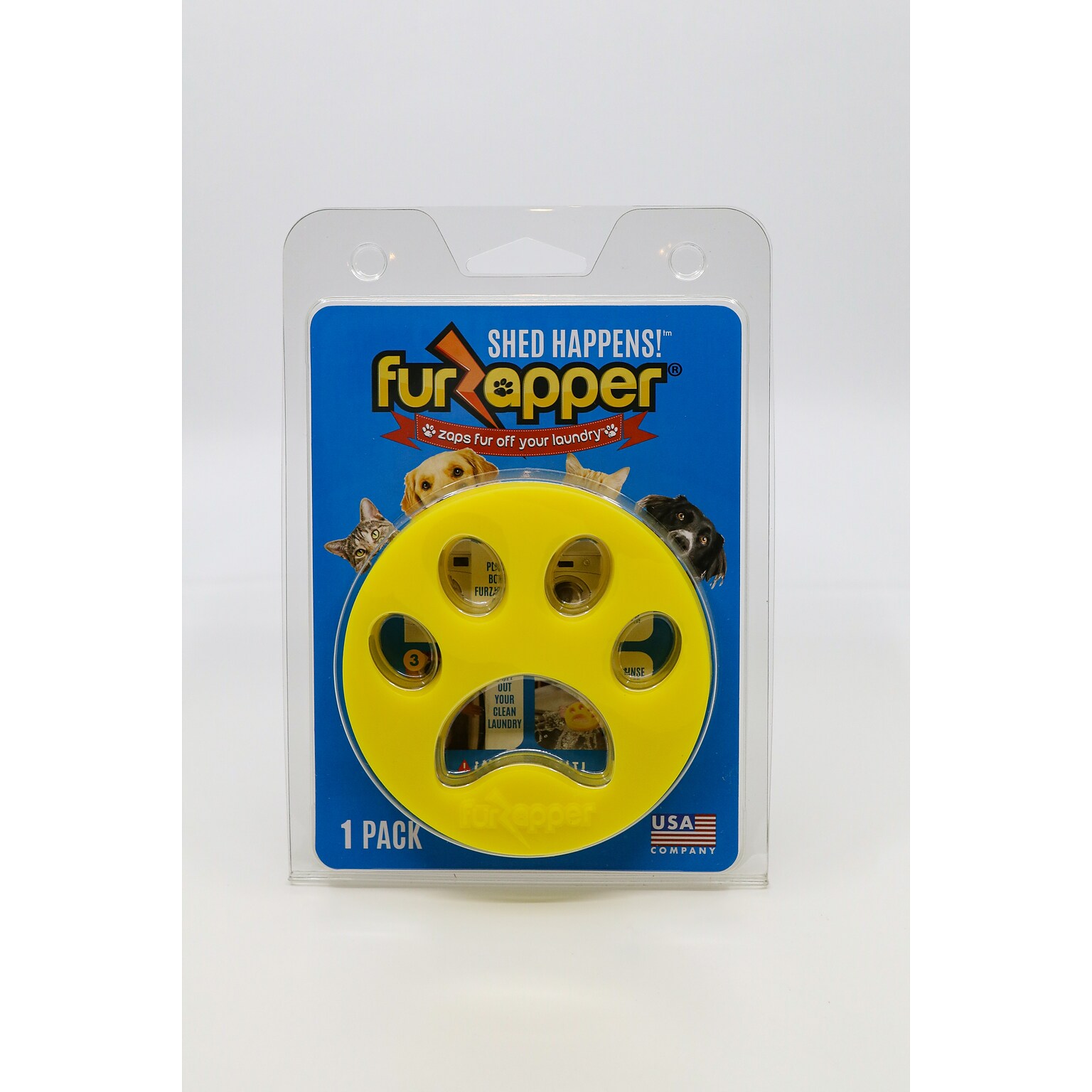 FurZapper Silicone Pet Hair Remover, Yellow, 24/Carton (FZ17005C)