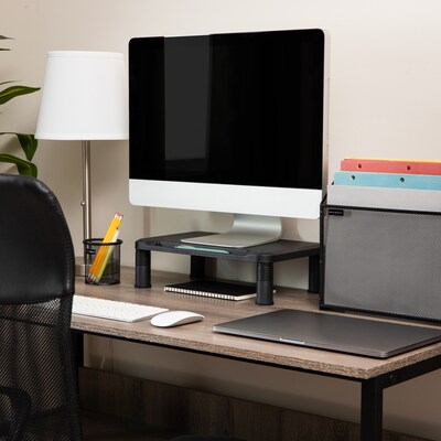 Mind Reader Adjustable Monitor Stand, Black, 2/Pack (2SMPLMON-BLK)