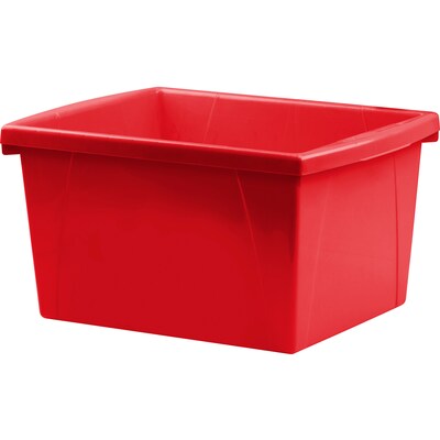 Storex Polypropylene/PP 4 Gallon Classroom Storage Bin, 7.9 x 11.3 x 13.6, Red, 3/Bundle (STX61452U06C-3)