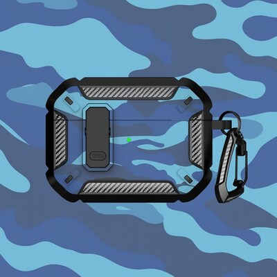 SaharaCase Raider Series Heavy Duty Secure Lock Case for Airpods Pro 3, Shock Absorbing Corners, Camo Blue (HP00222)