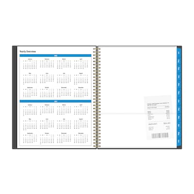 2026-2027 Blue Sky Collegiate 8" x 11" Academic Year Weekly & Monthly Planner, Plastic Cover, Gray (100135-A27)