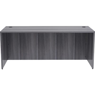 Lorell Essentials Series Rectangular Desk Shell, 70.9W x 29.5D x 29.5H, Weathered Charcoal (LLR69551)