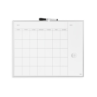 U Brands Magnetic Dry-Erase Whiteboard, Aluminum Frame, 2 x 1 (361U00-01)