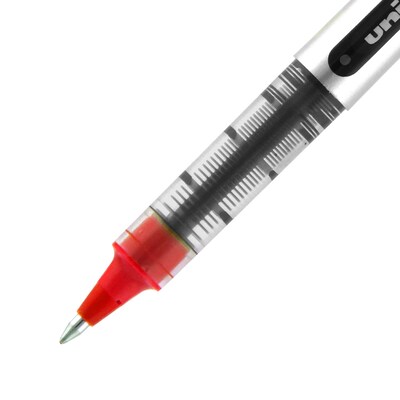uniball Vision Rollerball Pens, Fine Point, 0.7mm, Red Ink (60139)