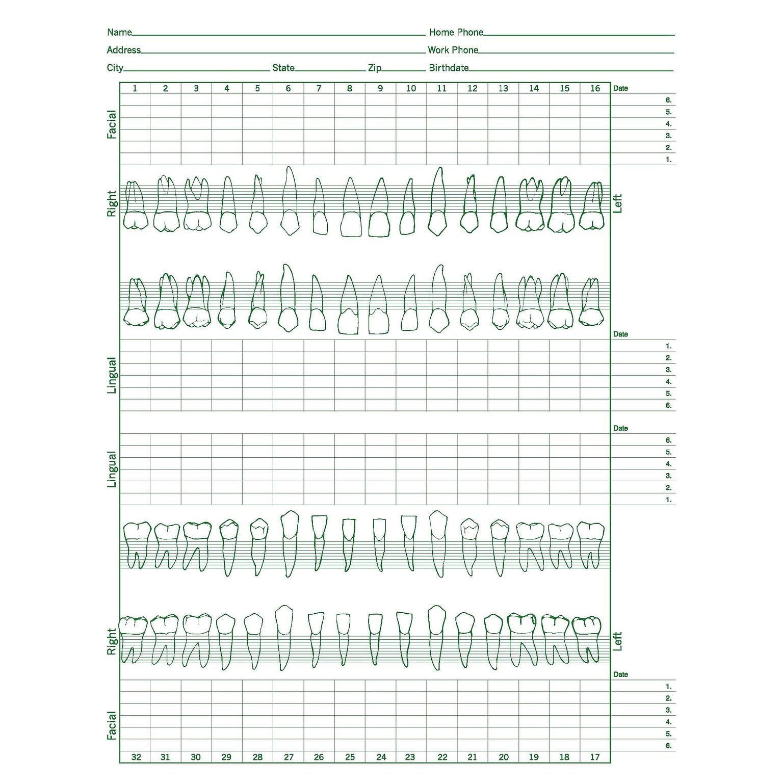 Medical Arts Press®  Dental Periodontal Chart (2114