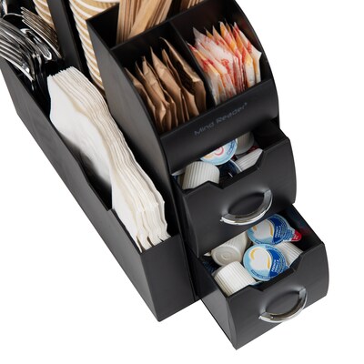 Mind Reader Plastic Coffee Pod Drawer 14 Compartment Condiment Organizer Set, 36 Pod Capacity, Black (CMB02-BLK)