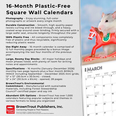 2026 BrownTrout Rats 12" x 12" Monthly Wall Calendar (9798330705313)