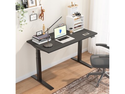 FlexiSpot E7 Pro 55"W Electric Adjustable Chipboard Standing Desk, Black (E7BPRO5528-B)