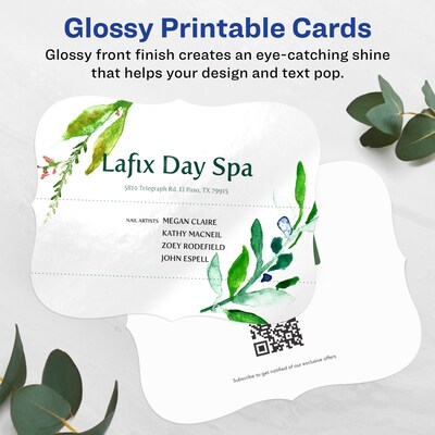 Avery Integrated Cards, 4.25 x 5.5, Glossy White, 100/Box (95277)