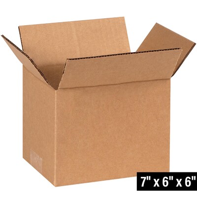 7 x 6 x 6 Shipping Boxes, 32 ECT, 25/Bundle (766)