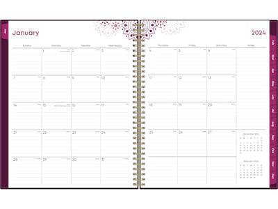 2024 Blue Sky Gili 8.5" x 11" Weekly & Monthly Planner, Purple/White (117889-24)
