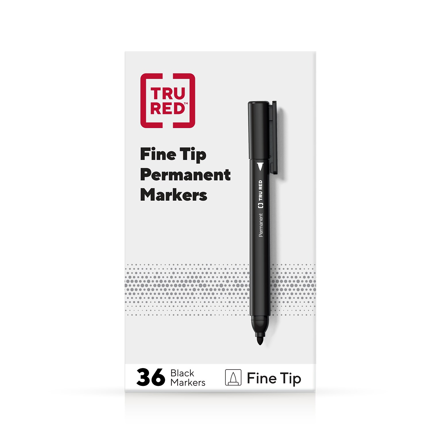 TRU RED™ Permanent Marker, Fine Tip, Black, 12/Pack (TR54533-CC)