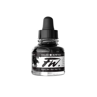 Daler-Rowney FW Acrylic Ink, Black, 29.5ml, 3/Bundle (DRW160029028-3)
