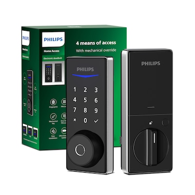 Philips Home Access 1000 Series Single Cylinder Electronic Deadbolt with Lighted Keypad Multi Access, Satin Nickel