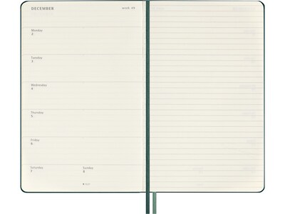 2024-2025 Moleskine Limited Edition Harry Potter Alohomora 5" x 8.25" Academic & Calendar Weekly Planner, Pine Green