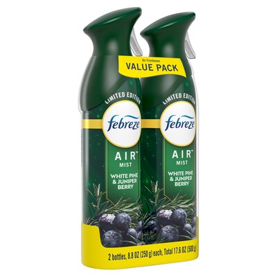 Febreze Air Mist Aerosol Air Freshener, White Pine & Juniper Berry Scent, 8.8 oz., 2/Pack (03208)