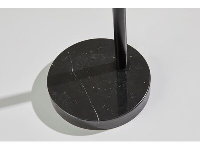 Adesso Bowery 73.5 Black Marble Floor Lamp with Drum Taupe Shade (4249-01)