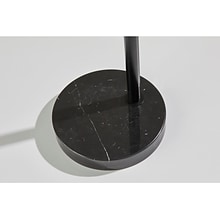 Adesso Bowery 73.5 Black Marble Floor Lamp with Drum Taupe Shade (4249-01)