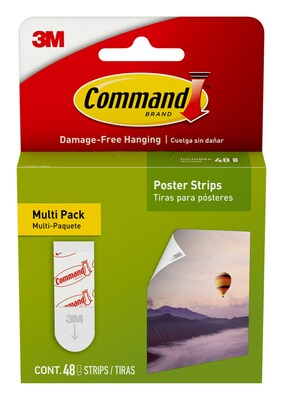 Command Multi-Pack Small Poster Hanging Strips, White, 48 Strips/Pack (17024-48ES)