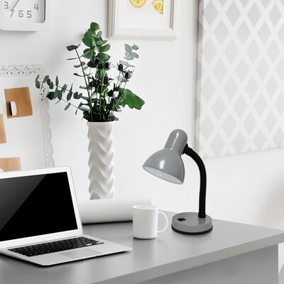 Simple Designs Basic LED Desk Lamp, 14.25", Gray (LD1003-GRY)