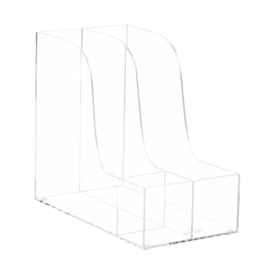 Mind Reader 3-Compartment Acrylic Desk Organizer, Clear (AMAG-CLR)