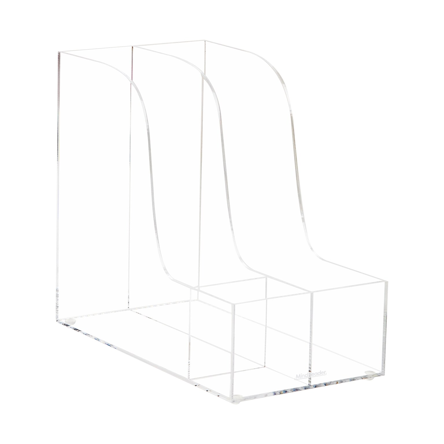 Mind Reader 3-Compartment Acrylic Desk Organizer, Clear (AMAG-CLR)