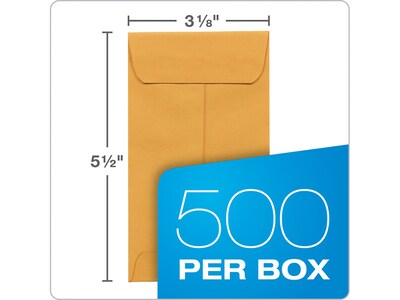 Quality Park Redi-Seal Self Seal #5 1/2 Envelope 3-1/8" x 5-1/2", Kraft, 500/Box (QUA50764)