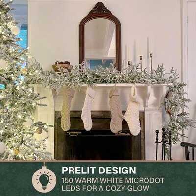 Fraser Hill Farm 9' Real Feel Pre-Lit Artificial Christmas Garland (FFRF108G-5MSN)