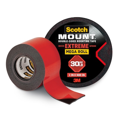 Scotch Extreme Foam Double-Sided Mounting Tape, 1 x 11.11 yds., Black (414-LongDC)