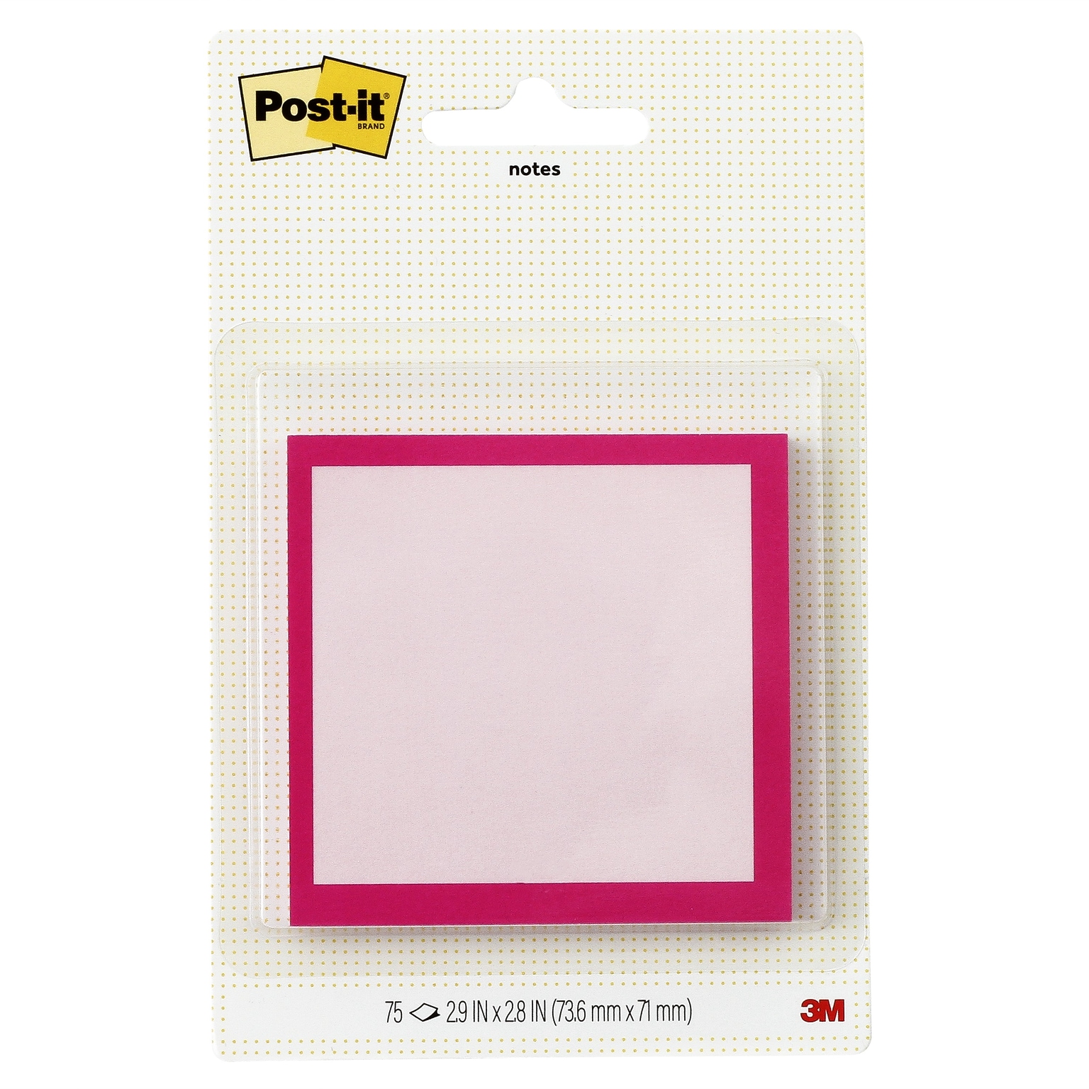 Post-it Square Notes, Pink, 2.9 x 2.9, 75 Sheets/Pad (SPE-33-1)