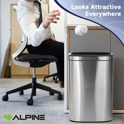 Alpine Industries 10.5 Gallon Indoor Compost Bin, Stainless Steel (470-40L-CO)