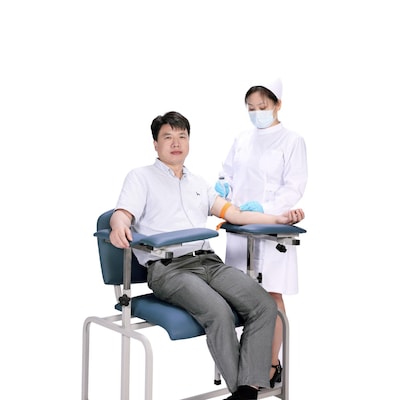 Viva Comfort Extra Wide Adjustable Bariatric Phlebotomy Blood Drawing Chair, 500 lbs. Capacity, Blue