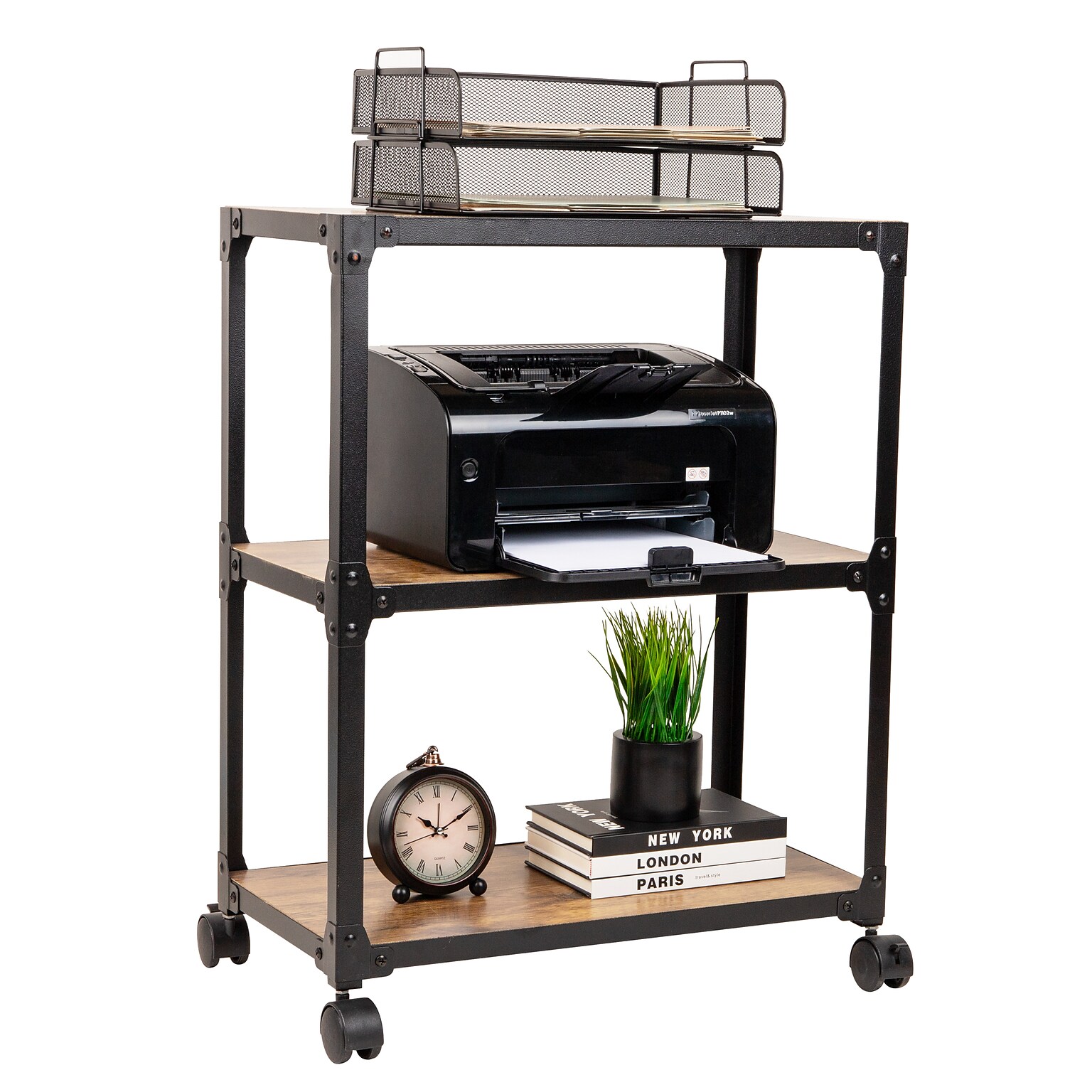 Mind Reader 3-Tier Multipurpose Utility Cart, Black (WDMTCART3T-BLK)