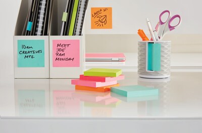 Post-it Pop-up Vertical Dispenser for 3" x 3" Notes, White/Grey (ABS-330-W)