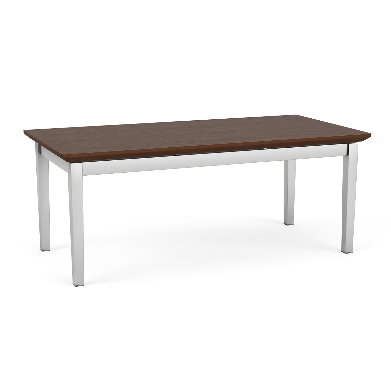 Lesro Amherst Steel 40W x 20D Laminate Coffee Table, Riftwood Walnut/Silver (AS0840.SSV.TRW)