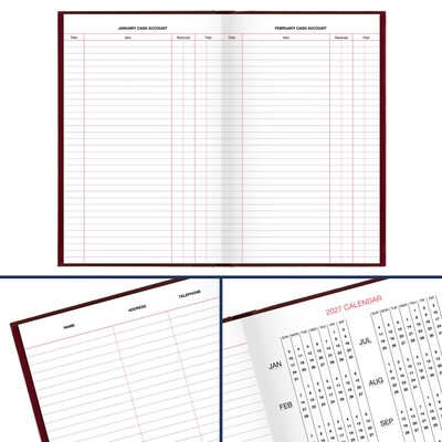 2026 AT-A-GLANCE Standard Hardcover Daily Diary, 7.75" x 12", Ruled, Red (SD376-13-26)