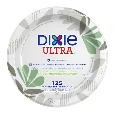 Dixie Ultra Pathways 10 Paper Plates, Multicolor, 125/Pack (SXP10PATH)