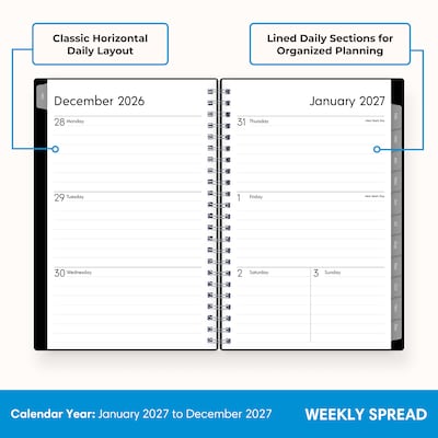 2027 Blue Sky 5 x 8 Weekly & Monthly Planner, Black (160973)