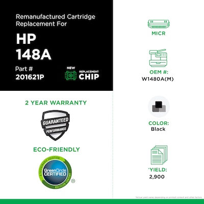 Clover Imaging Group Remanufactured Black Standard Yield MICR Toner Cartridge Replacement for HP W1480A