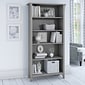 Bush Furniture Salinas 63"H 5-Shelf Bookcase with Adjustable Shelves, Cape Cod Gray Laminated Wood (SAB132CG-03)