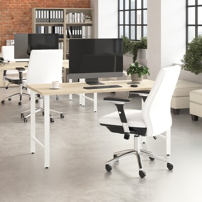 Bush Business Furniture Hustle 60"W Computer Desk with Metal Legs, Natural Elm (HUD160NE)