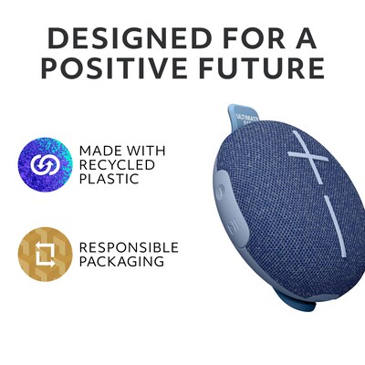 Logitech ULTIMATE EARS MINIROLL Ultra-Portable Bluetooth Speaker, Waterproof, Majestic Blue (984-002020)