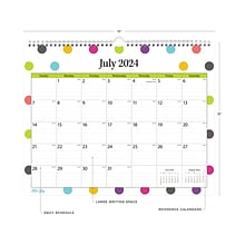 2024-2025 Blue Sky Teacher Dots 15 x 12 Academic Monthly Wall Calendar (100340-A25)
