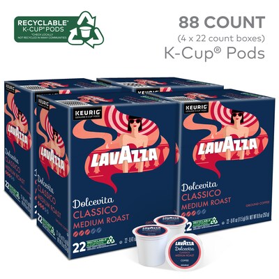 Lavazza Classico Coffee Keurig® K-Cup® Pods, Medium Roast, 88/Carton (6001CT)