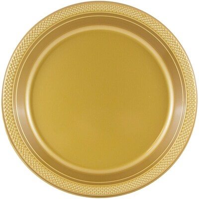 JAM Paper 7 Plastic Plates, Gold, 80/Pack (255325367g)